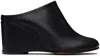 Mm6 Maison Margiela Womens Mm6 Anatomic Slipper Leather Wedge Heel In T8013 Black