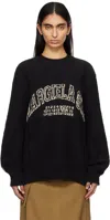 Mm6 Maison Margiela Black & Beige Varsity Jacquard Sweater In 962 Black/dune