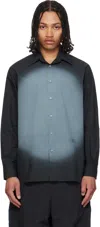 Mm6 Maison Margiela Straight Shirt Collar Long Sleeves Printed Detail In Black