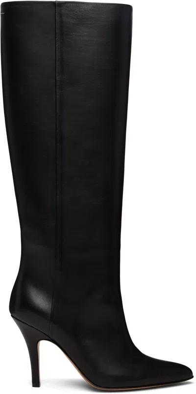 Mm6 Maison Margiela Black Architype Knee High Tall Boots