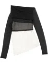 Mm6 Maison Margiela Semi-sheer Asymmetric Top In White