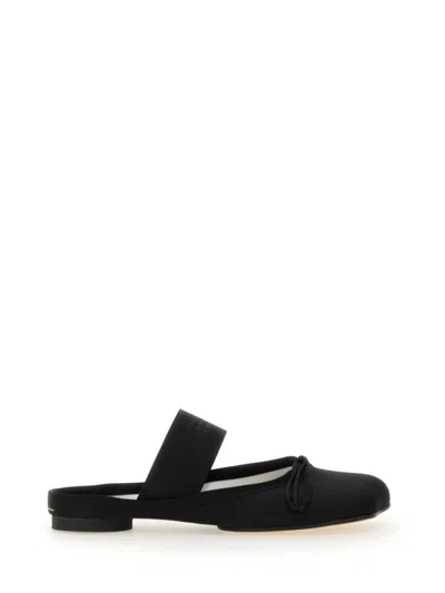 Mm6 Maison Margiela Black Ballerina Shoes Logo