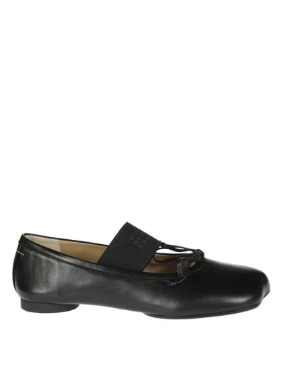 MM6 MAISON MARGIELA BLACK BALLET FLATS WITH ELASTIC BAND