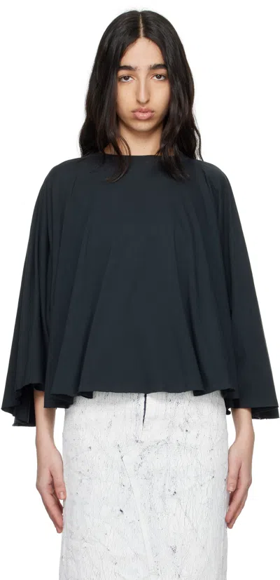 Mm6 Maison Margiela Black Basic Jersey Long-sleeved T-shirt In 900 Black