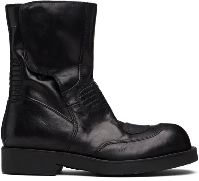 Mm6 Maison Margiela Mid-calf Smooth Calf Leather Boots In Black