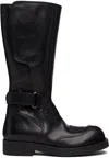 Mm6 Maison Margiela Black Biker Boots In Black