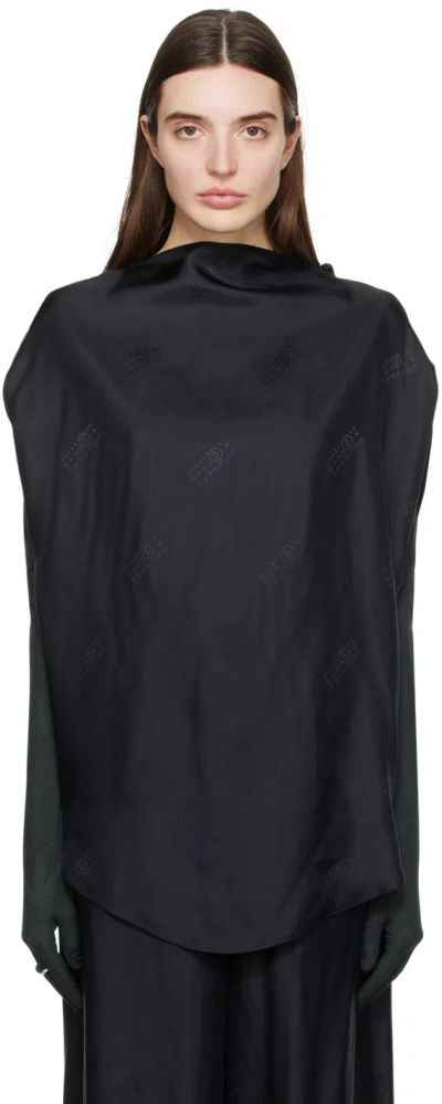 Mm6 Maison Margiela Black Boat Neck Blouse In 900j Black