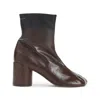 Mm6 Maison Margiela Anatomic Block-heel Boots In Brown