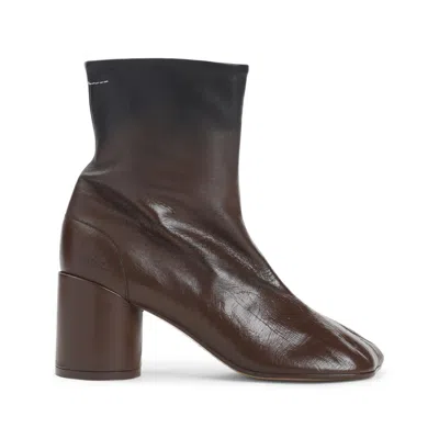 MM6 MAISON MARGIELA BLACK BROWN ANKLE BOOTS