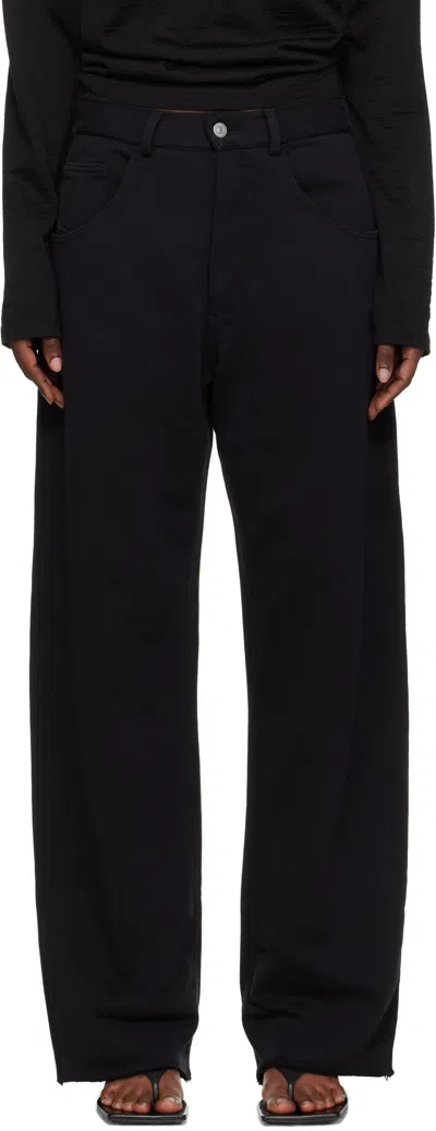 Mm6 Maison Margiela Black Brushed Sweat Jersey Trousers