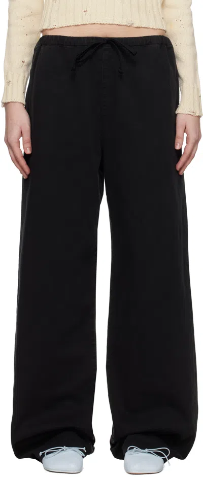Mm6 Maison Margiela Cotton Jersey Wide Sweatpants In Black