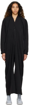 Mm6 Maison Margiela Black Button Jumpsuit In 900 Black