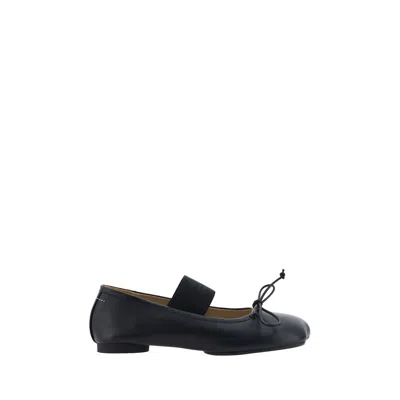Mm6 Maison Margiela Mm6 By Maison Margiela Ballerina Anatomic Leather Flats In Black