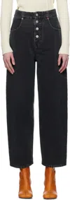 Mm6 Maison Margiela Bicolor Straight Denim Jeans In 900 Black