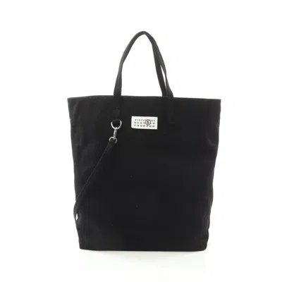 Pre-owned Mm6 Maison Margiela Black Canvas Shopping Bag Tote Bag ()