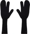 Mm6 Maison Margiela Black Contrast Stitch Gloves In 900 Black