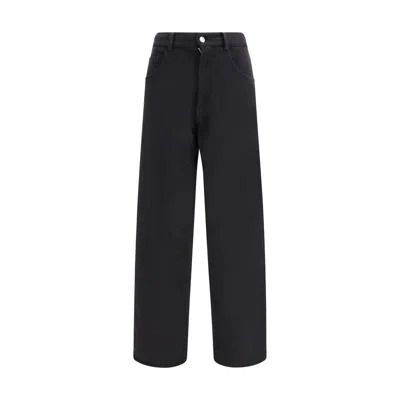 Mm6 Maison Margiela Black Cotton Athletic Pants