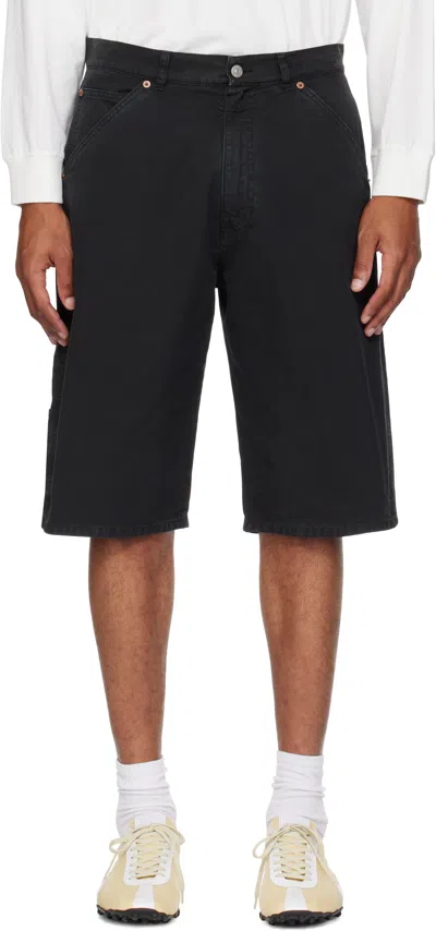 Mm6 Maison Margiela Black Cotton Canvas Shorts