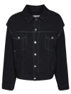 Mm6 Maison Margiela Black Button Denim Jacket In Black