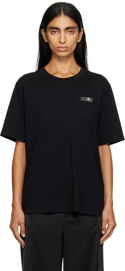 Mm6 Maison Margiela Black Cotton Jersey T-shirt