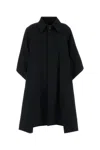 Mm6 Maison Margiela Tailored Cotton Overcoat A-line Silhouette In Black