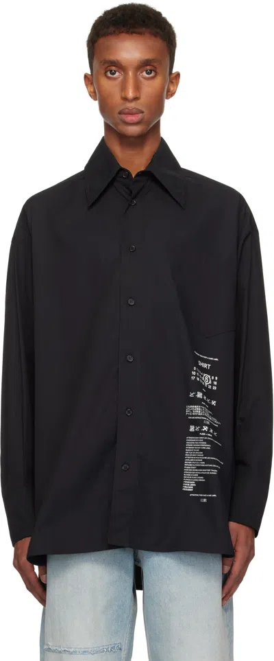 Mm6 Maison Margiela Black Cotton Poplin Shirt