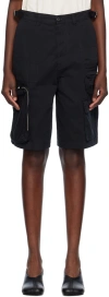 Mm6 Maison Margiela Black Cotton Shorts In 900 Black