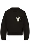 Mm6 Maison Margiela Bear-patch Cotton Sweatshirt In Black