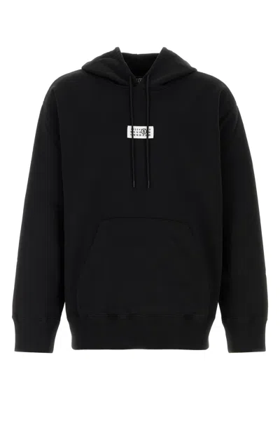 MM6 MAISON MARGIELA FELPA IN COTONE NERO  UOMO