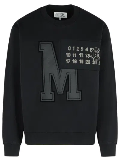 Mm6 Maison Margiela Black Cotton Sweatshirt