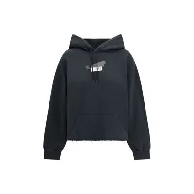 MM6 MAISON MARGIELA BLACK COTTON SWEATSHIRT