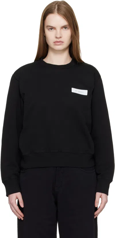 Mm6 Maison Margiela Long-sleeved Crew Neck Sweatshirt In Black