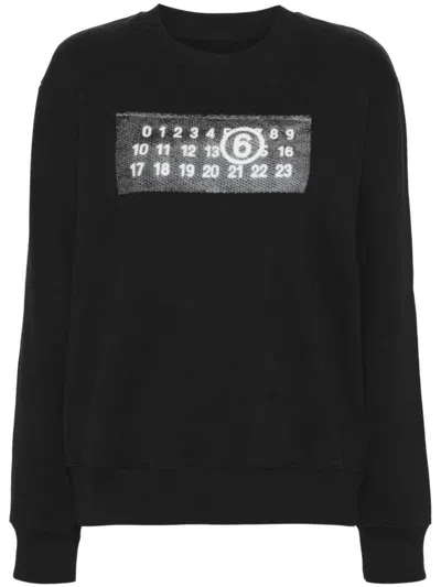 Mm6 Maison Margiela Black Cotton Sweatshirt
