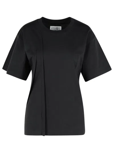 Mm6 Maison Margiela Black Cotton T-shirt