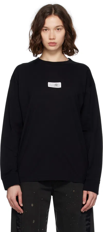 MM6 MAISON MARGIELA BLACK COTTON T-SHIRT