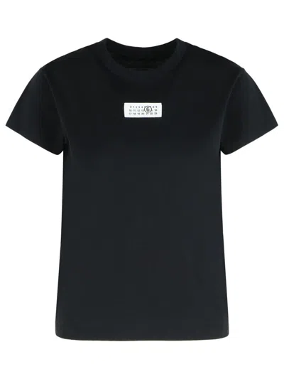 Mm6 Maison Margiela Mm6 By Maison Margiela Numeric Cotton Jersey T-shirt In Black