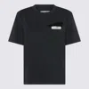 Mm6 Maison Margiela Black Logo T-shirt In Brown