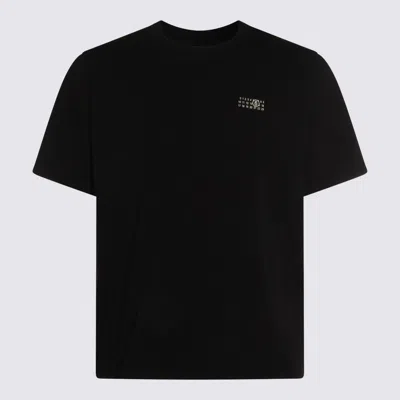 Mm6 Maison Margiela Black Cotton T-shirt In Multi