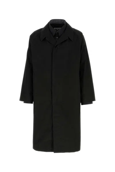 Mm6 Maison Margiela Black Cotton Trench Coat