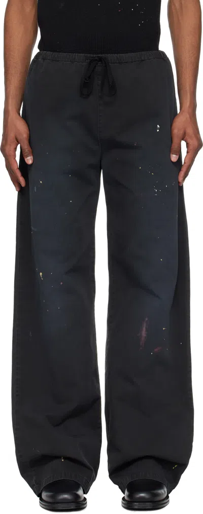 Mm6 Maison Margiela Black Cotton Trousers In 900 Black