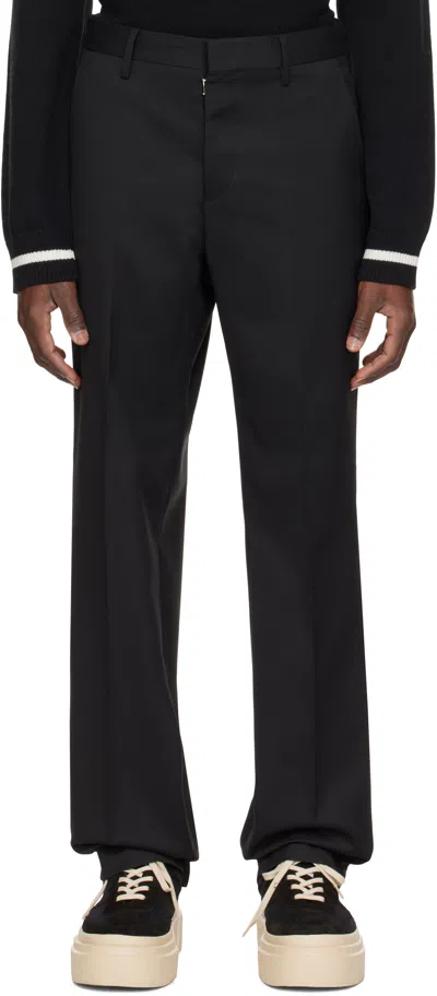 Mm6 Maison Margiela Black Tapered Trousers In 900 Black