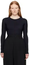 Mm6 Maison Margiela Fringe Detailing Long Sleeve Top In 900 Black