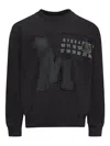 Mm6 Maison Margiela Numeric Motif Embroidered Sweatshirt In Black