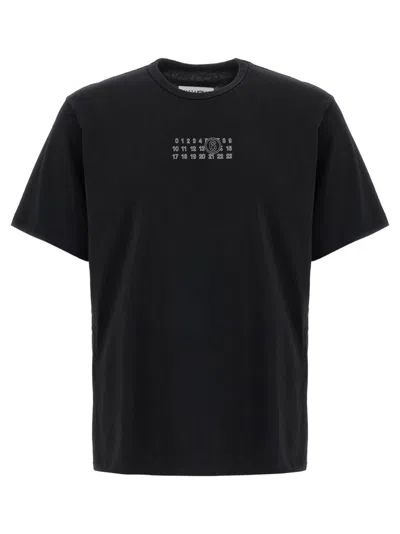 Mm6 Maison Margiela Black Crewneck Printed T-shirt