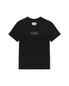 Mm6 Maison Margiela Mm6 By Maison Margiela Black Crewneck T-shirt With Front Print In Black