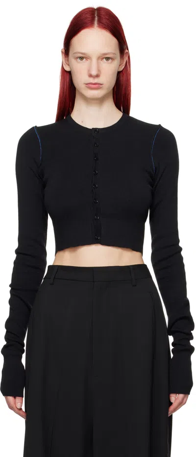 Mm6 Maison Margiela Black Cutout Cardigan In 900 Black
