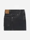 Mm6 Maison Margiela Black Denim Miniskirt