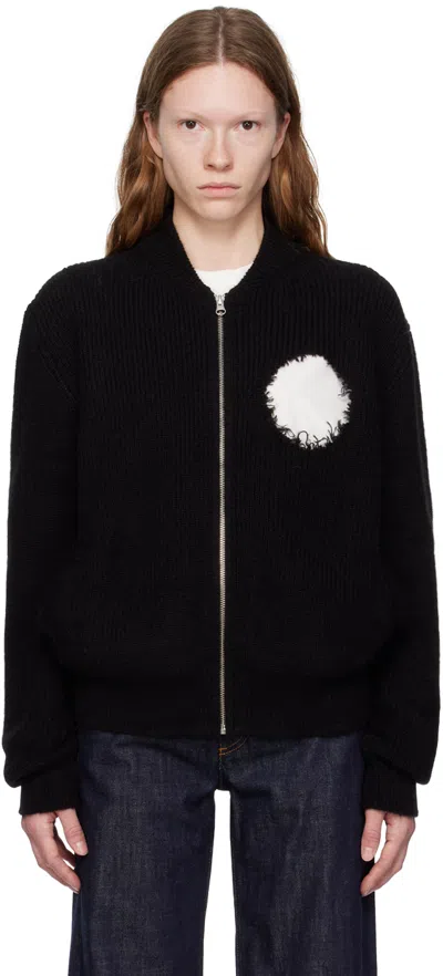 Mm6 Maison Margiela Black Distressed Cardigan In 900 Black