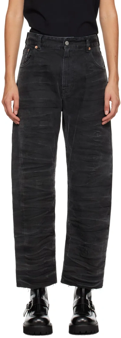 Mm6 Maison Margiela Black Distressed Jeans In 961 Black