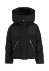 Mm6 Maison Margiela Black Down Jacket For Kids With Logo In Black